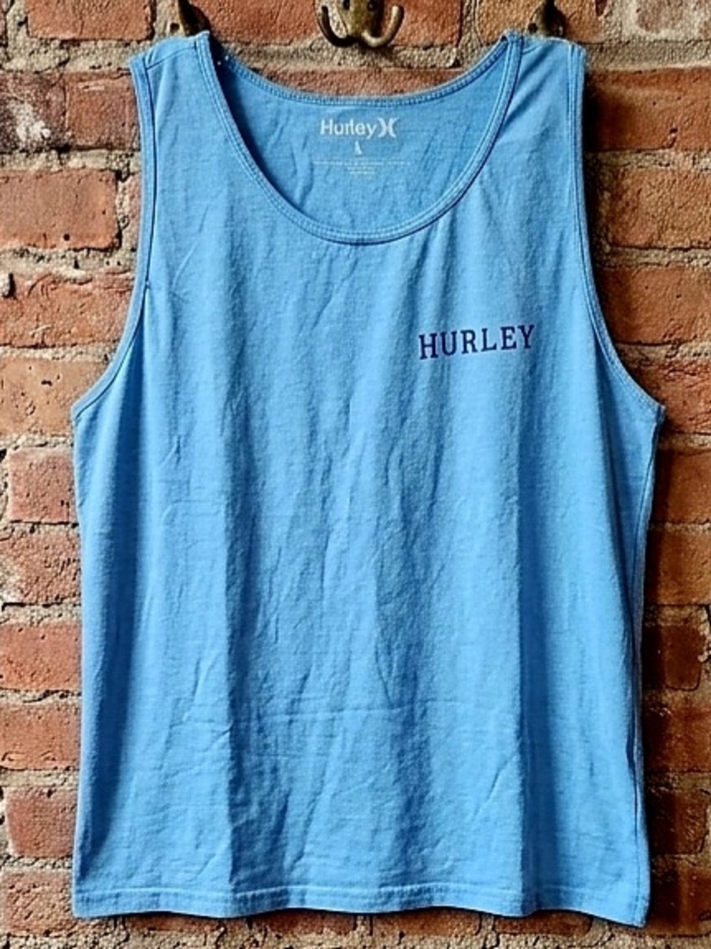 Hurley Light Blue Men's Tank Top with Small Logo